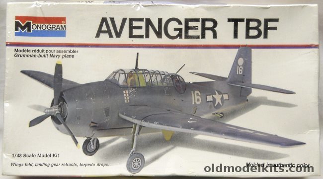 Monogram 1/48 Grumman TBF Avenger - White Box Issue, 6829 plastic model kit